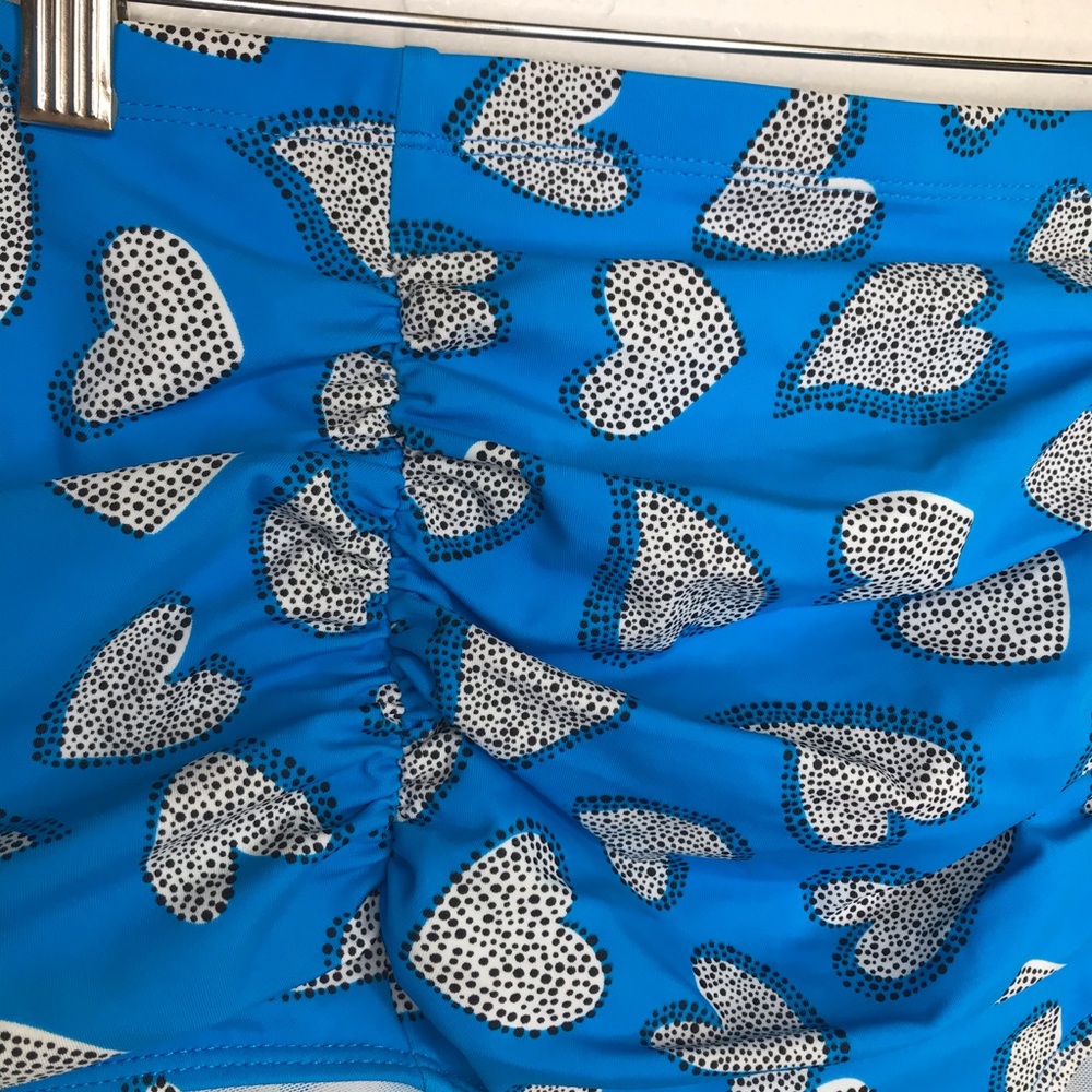 Torrid High Waisted Swim Bottoms Blue Hearts - Picture 3 of 7